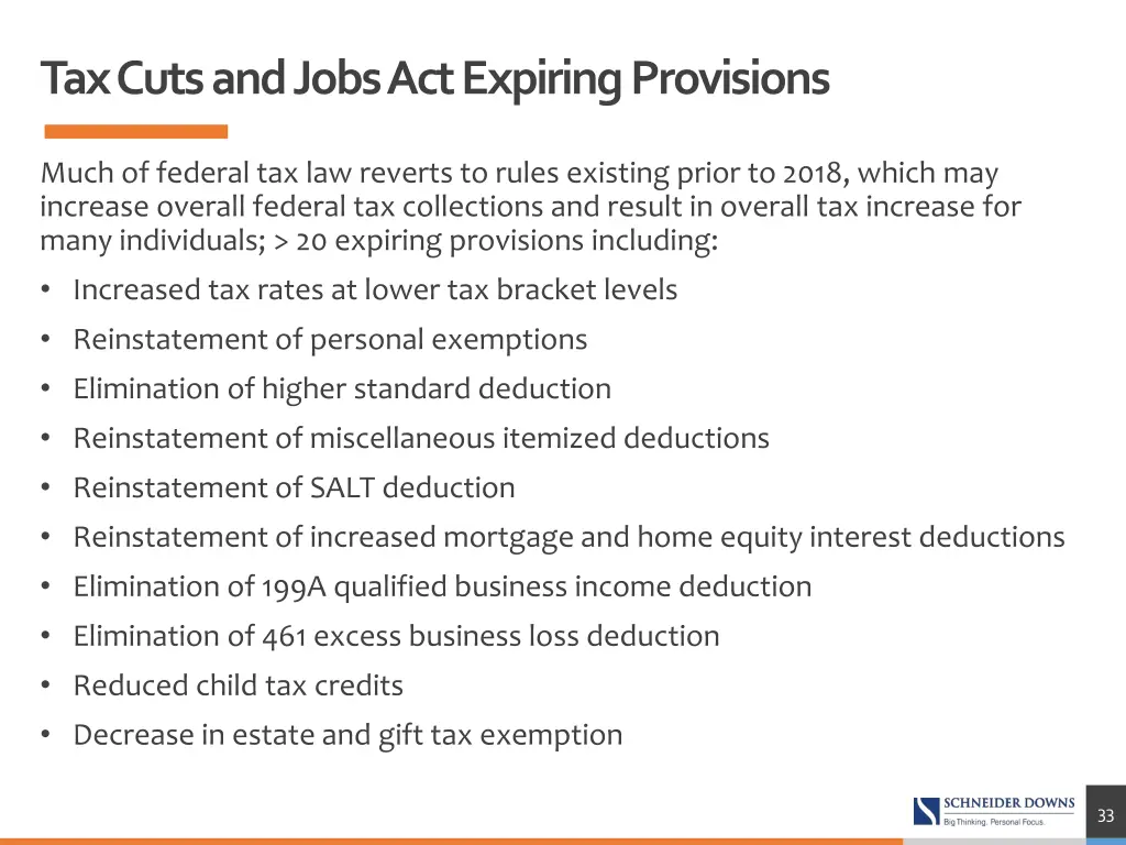 tax cuts and jobs act expiring provisions 1