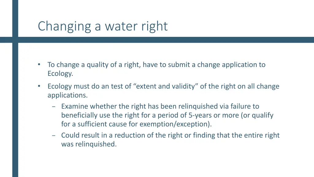 changing a water right