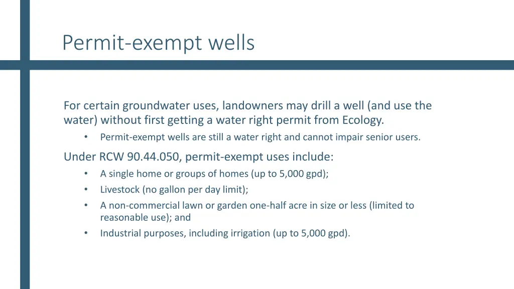 permit exempt wells