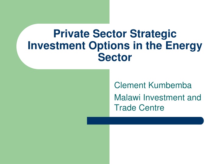 private sector strategic investment options