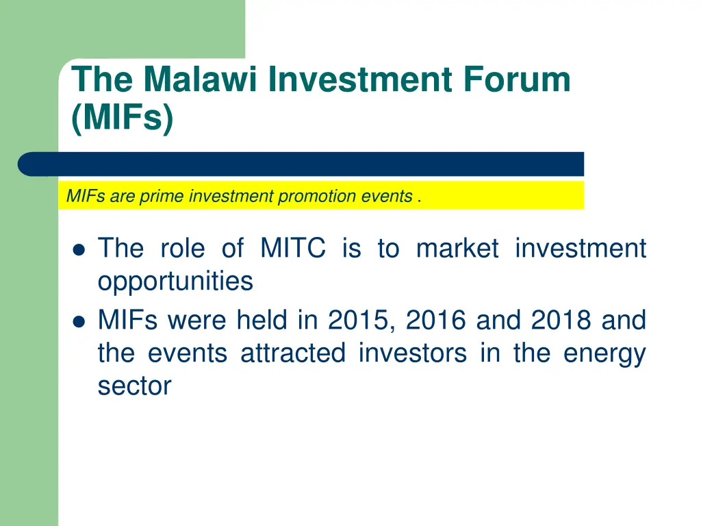 the malawi investment forum mifs