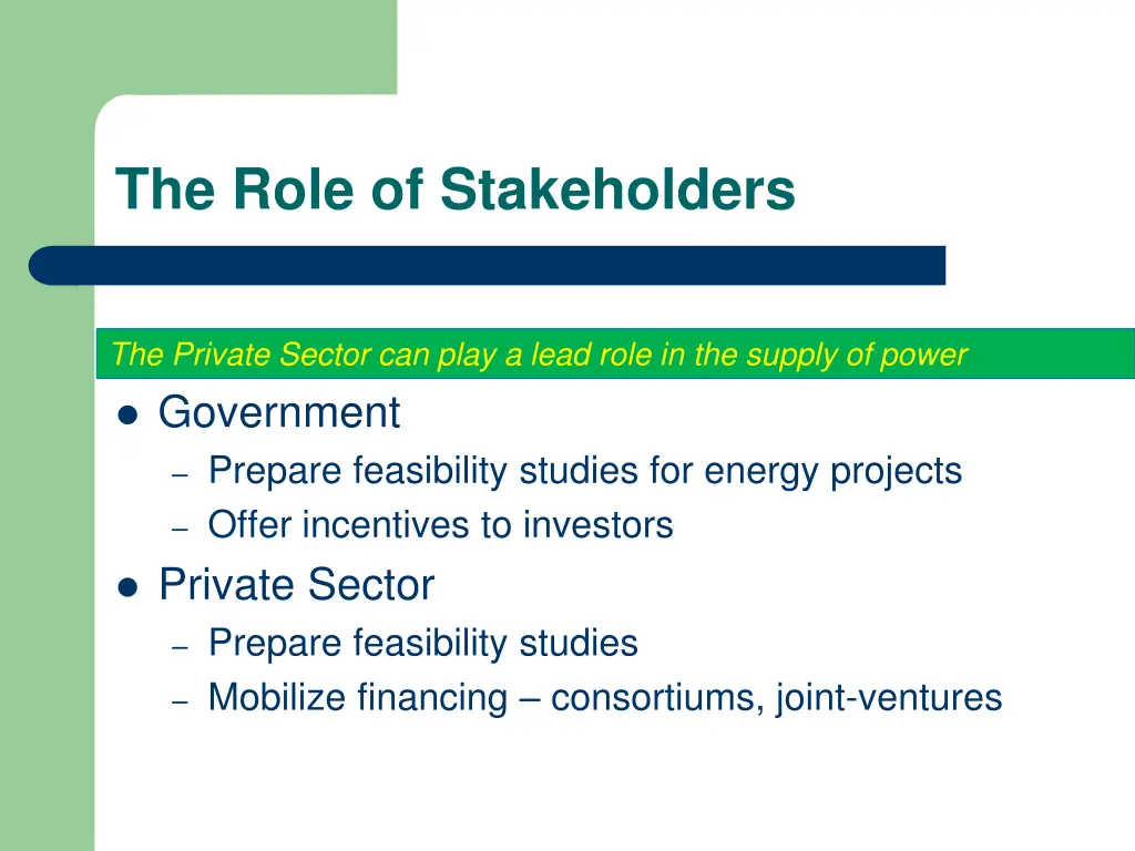the role of stakeholders