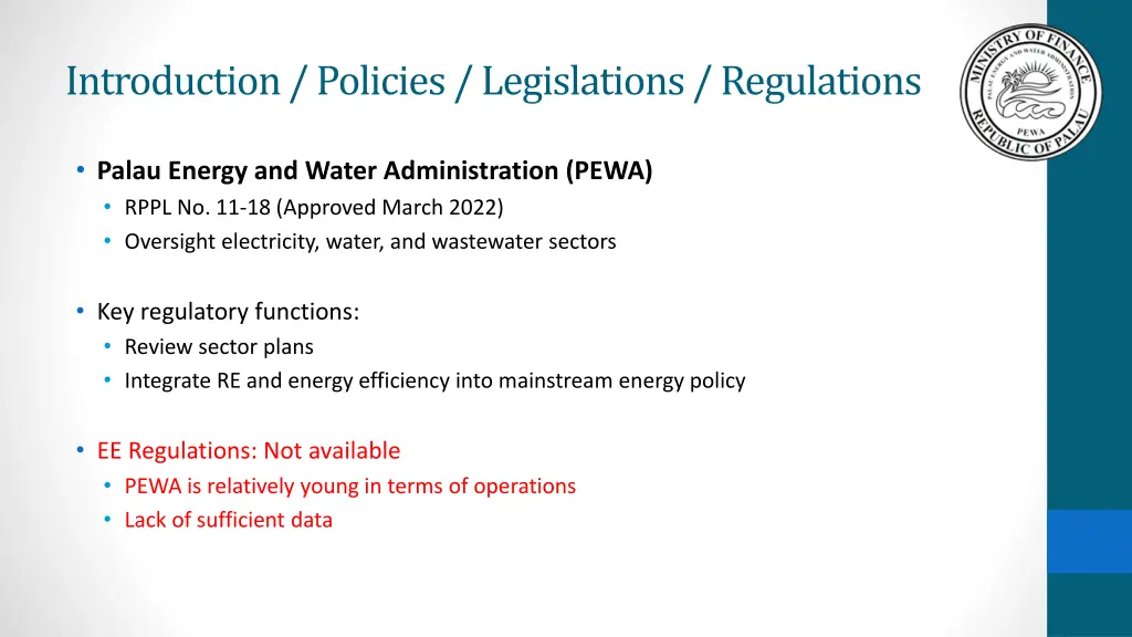 introduction policies legislations regulations