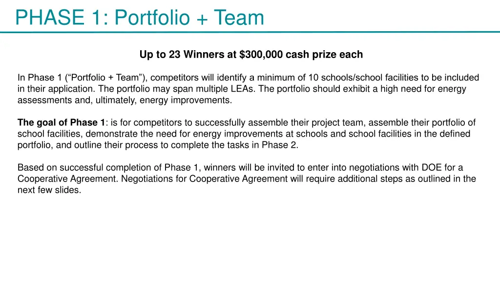 phase 1 portfolio team