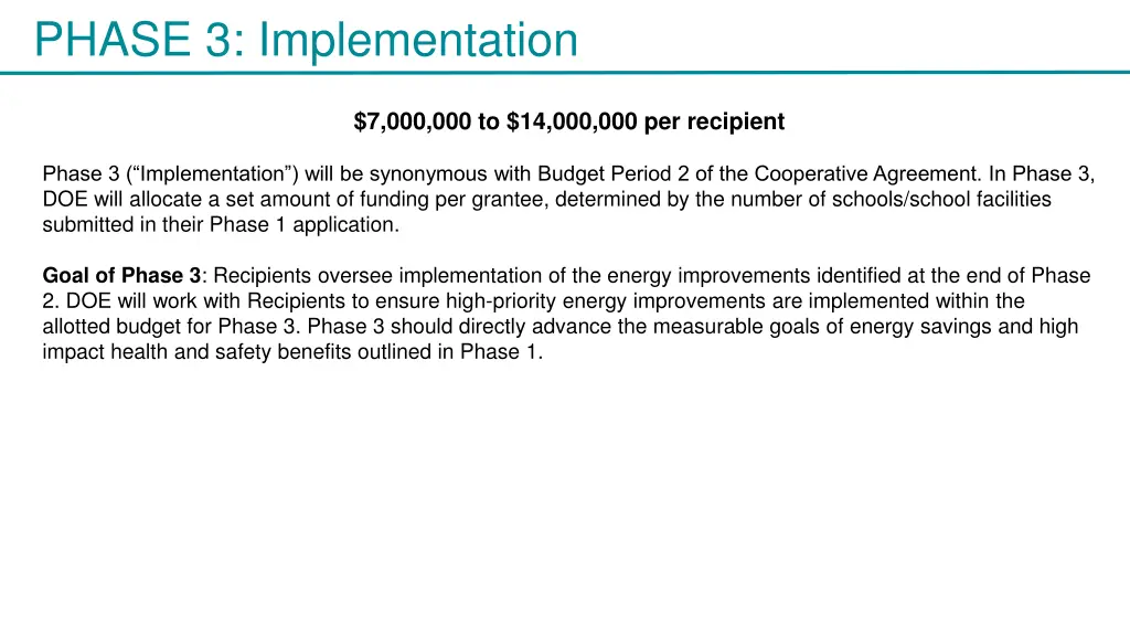 phase 3 implementation