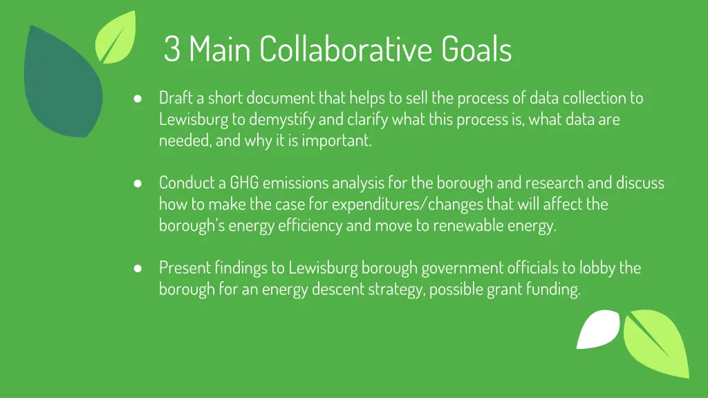3 main collaborative goals