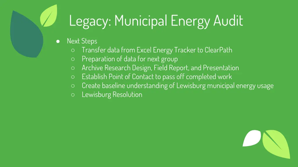 legacy municipal energy audit