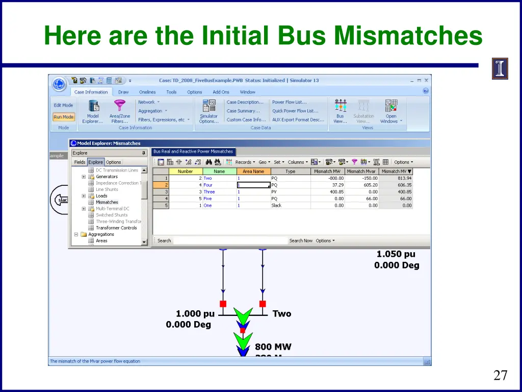 here are the initial bus mismatches