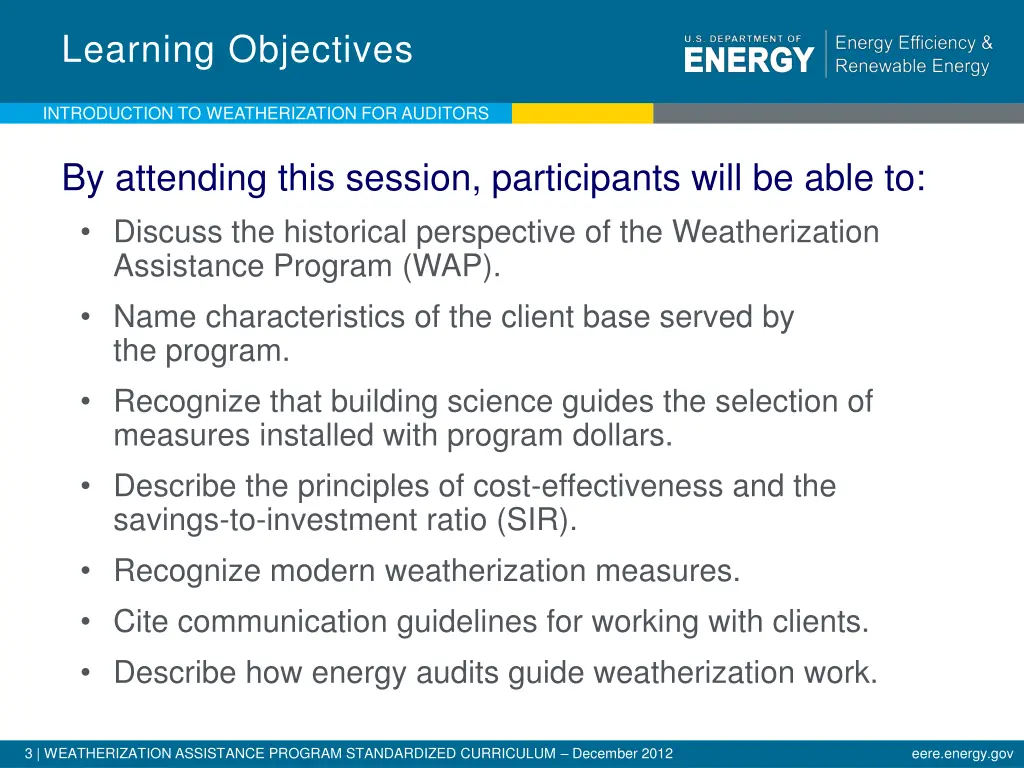 learning objectives