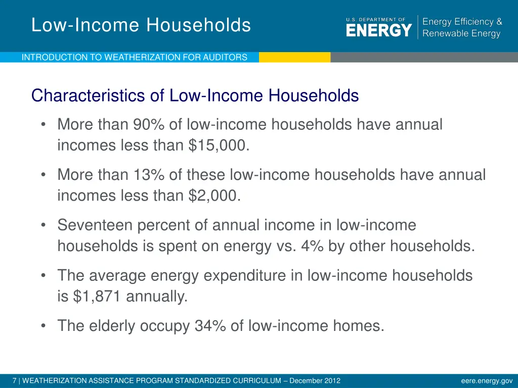 low income households