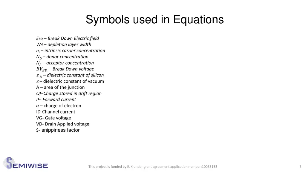 symbols used in equations