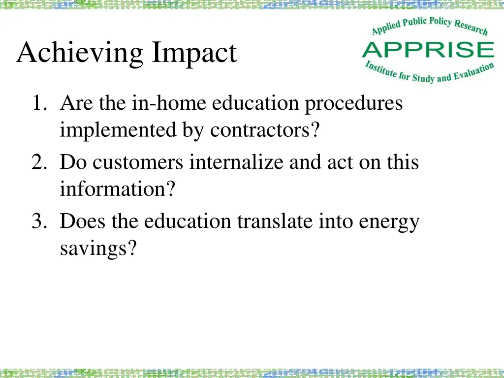 achieving impact