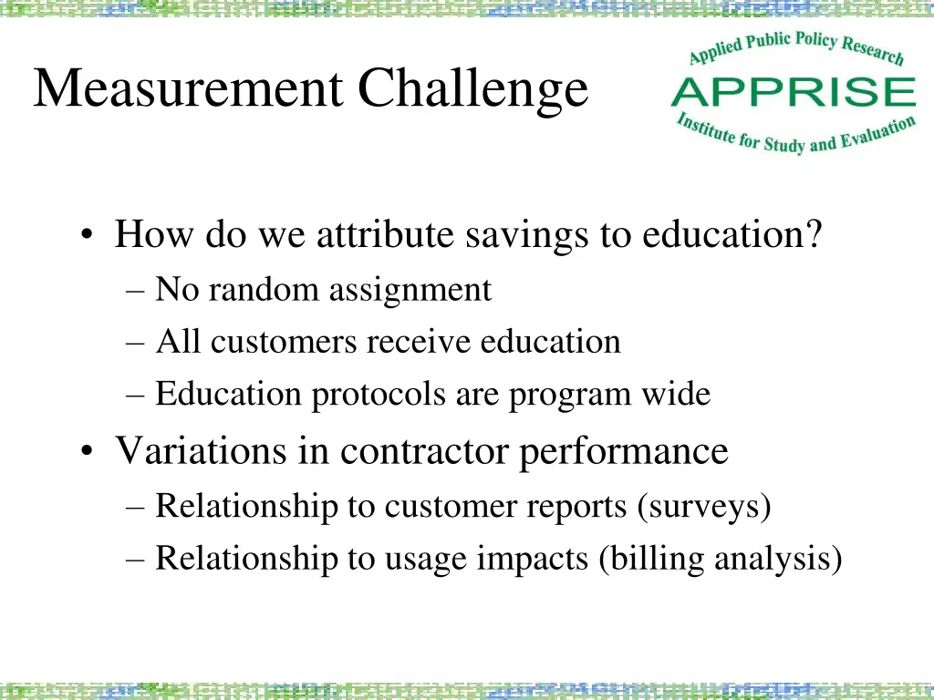 measurement challenge