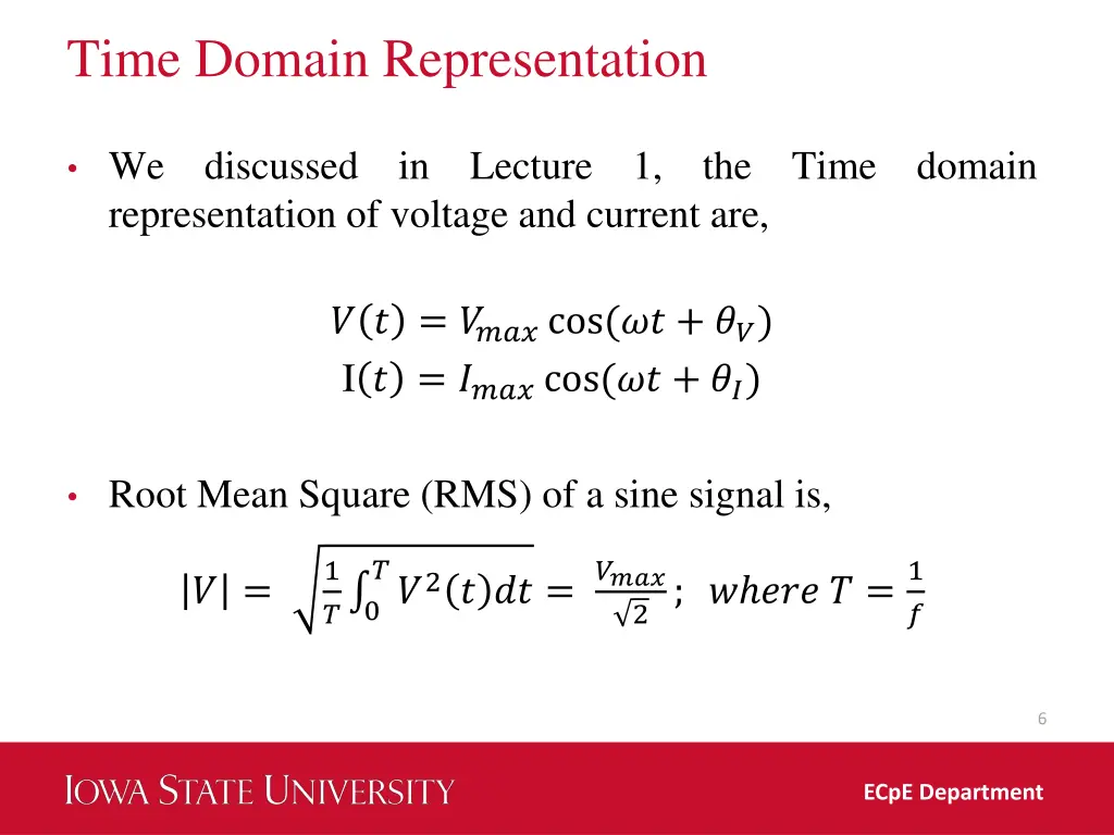 time domain representation