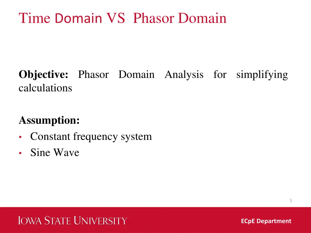 time domain vs phasor domain