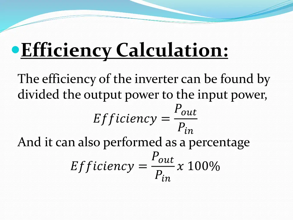efficiency calculation