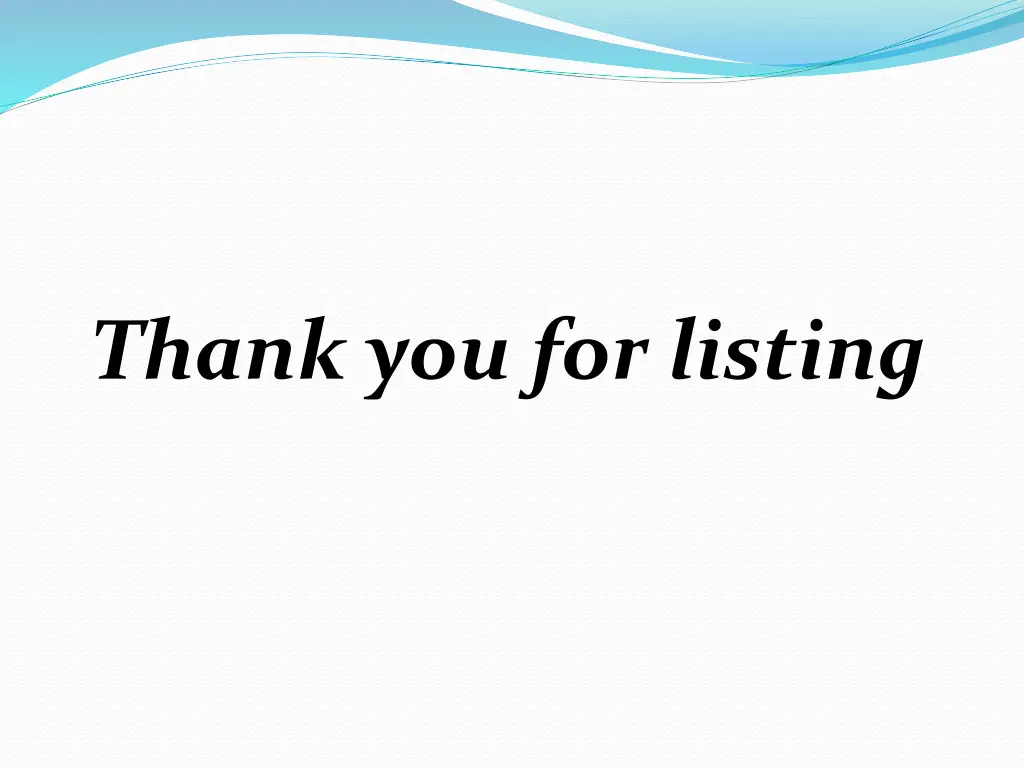 thank you for listing