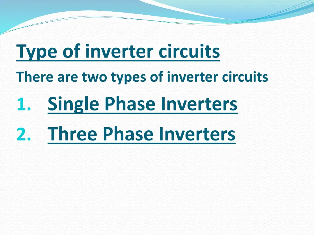 type of inverter circuits there are two types