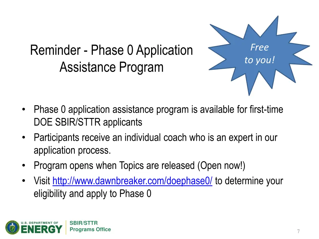 reminder phase 0 application assistance program