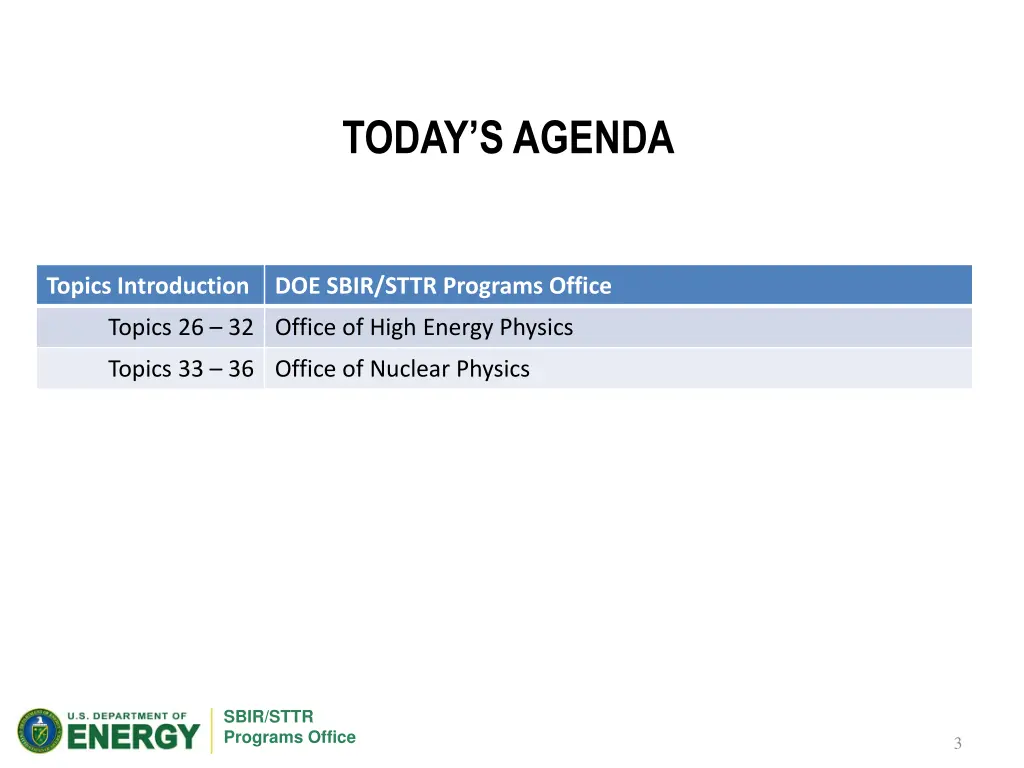 today s agenda
