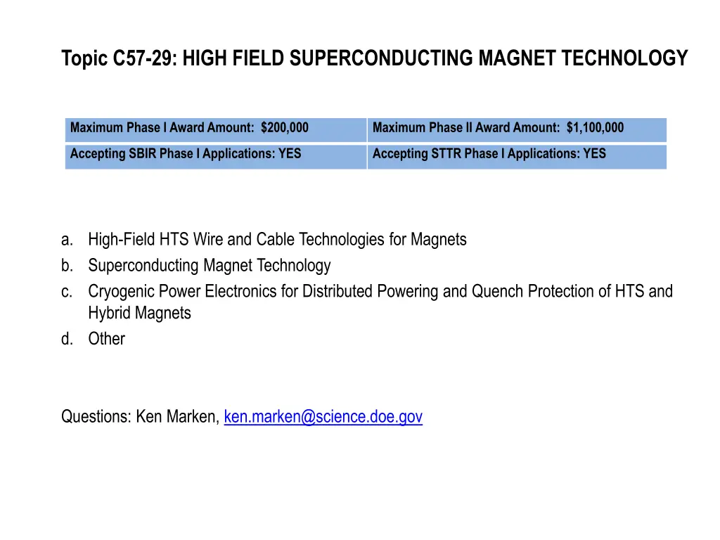 topic c57 29 high field superconducting magnet