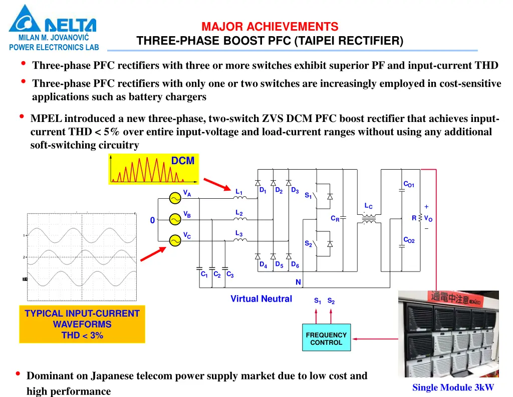 major achievements three phase boost pfc taipei