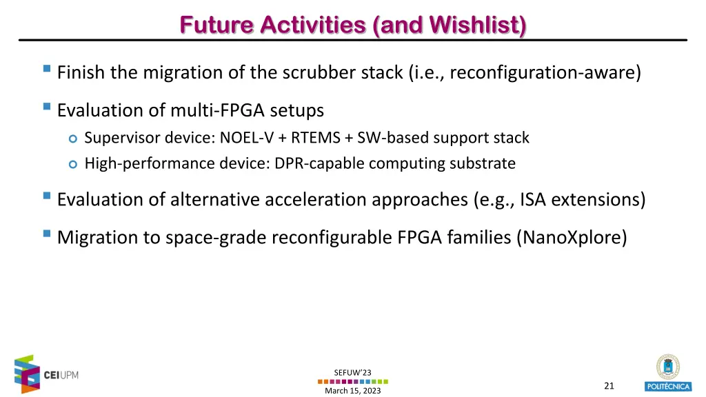 future activities and wishlist