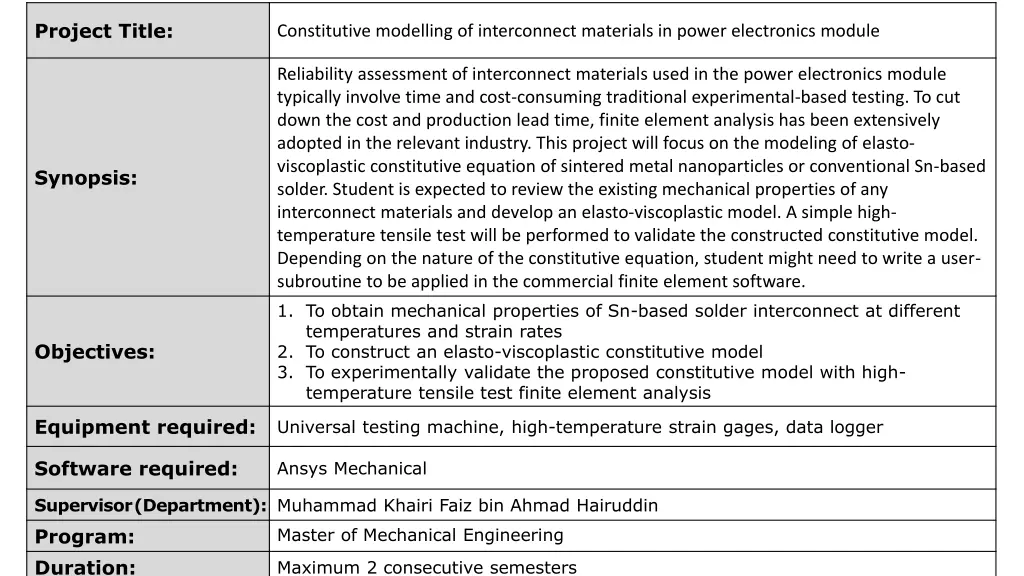 project title