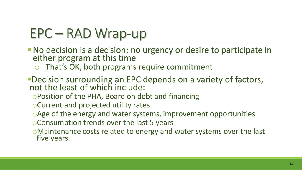 epc rad wrap up no decision is a decision