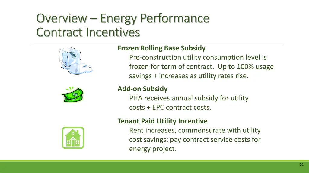 overview energy performance contract incentives