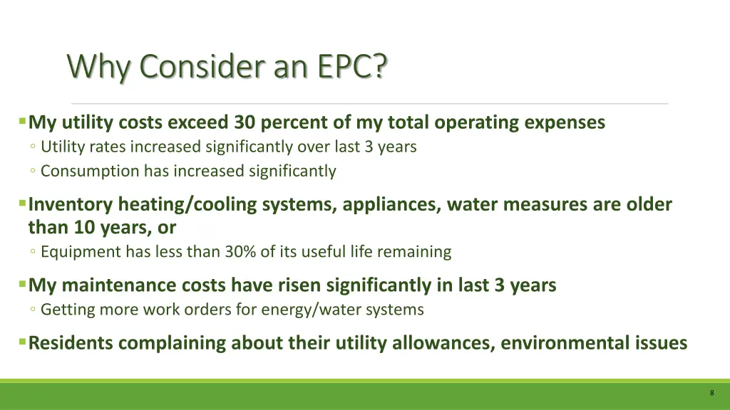 why consider an epc