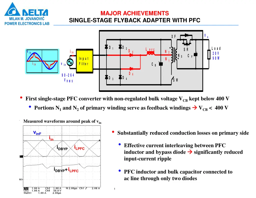 major achievements single stage flyback adapter