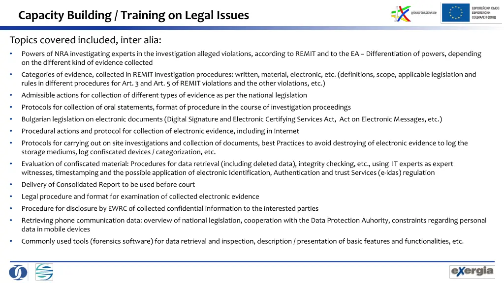 capacity building training on legal issues