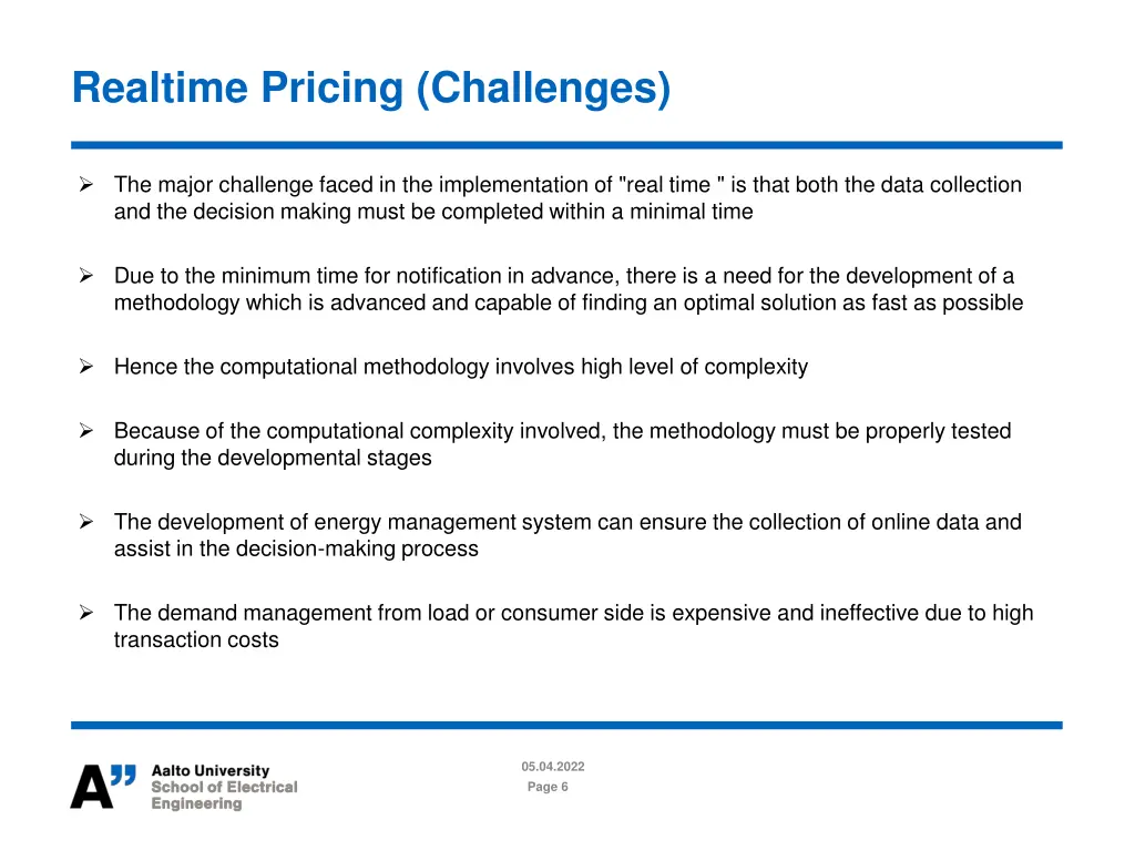 realtime pricing challenges