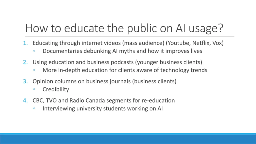 how to educate the public on ai usage