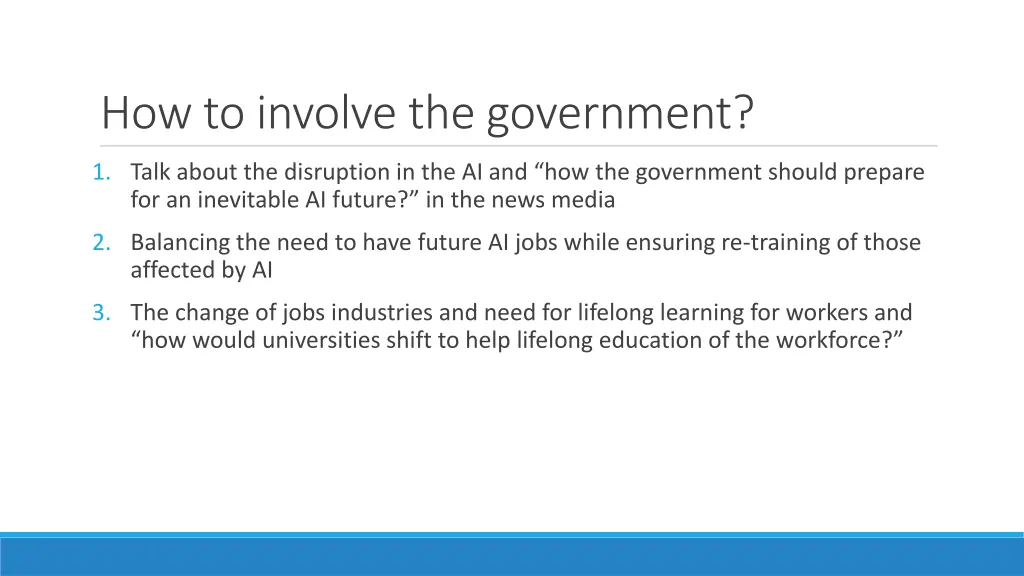 how to involve the government