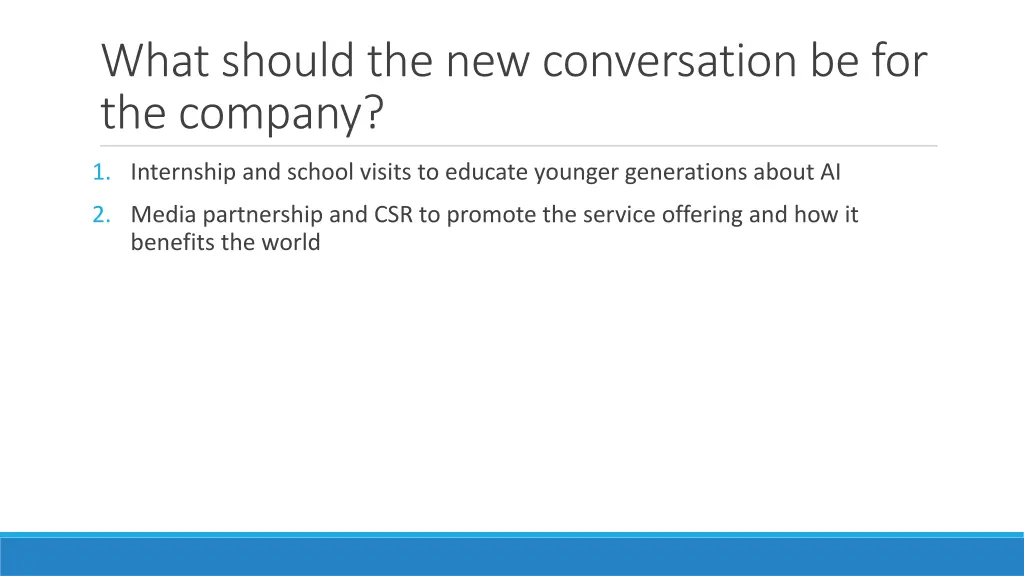 what should the new conversation