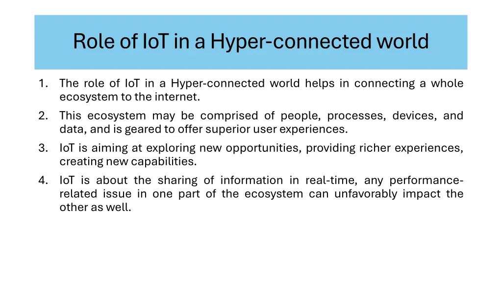 role of iot in a hyper connected world