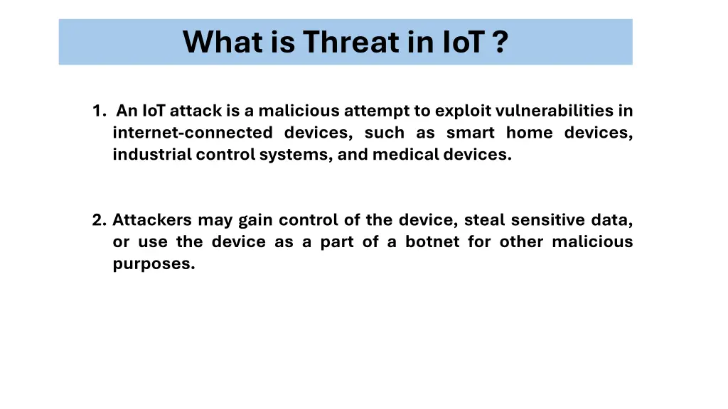 what is threat in iot