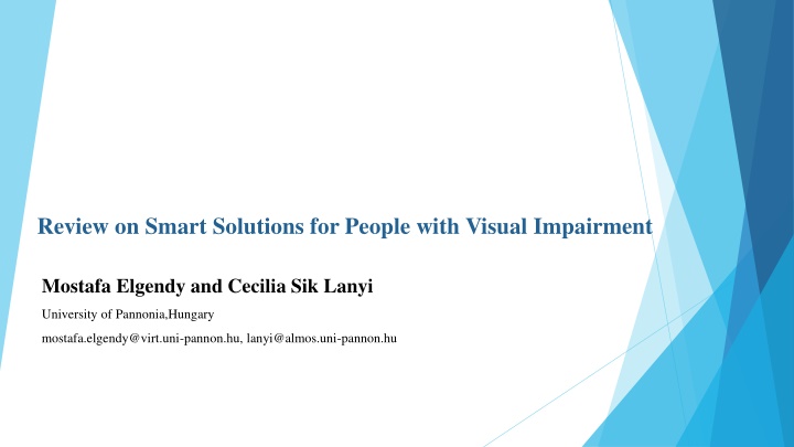 review on smart solutions for people with visual