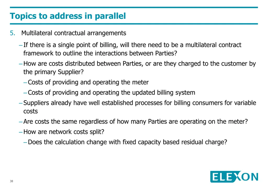 topics to address in parallel 5