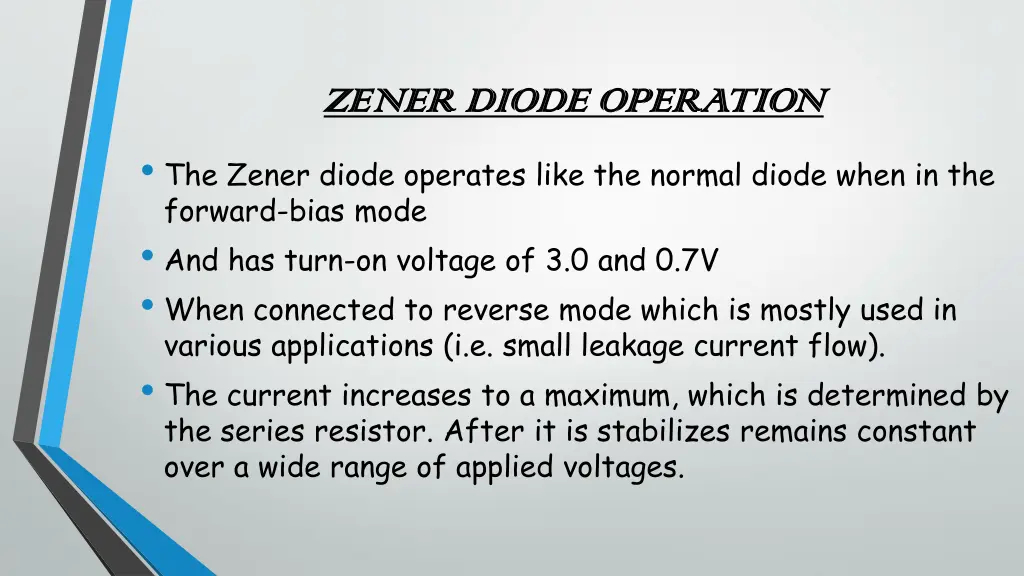 zener diode operation zener diode operation