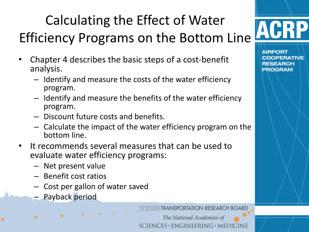 calculating the effect of water efficiency