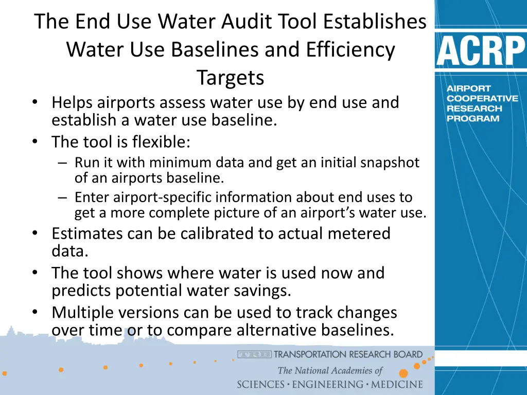 the end use water audit tool establishes water