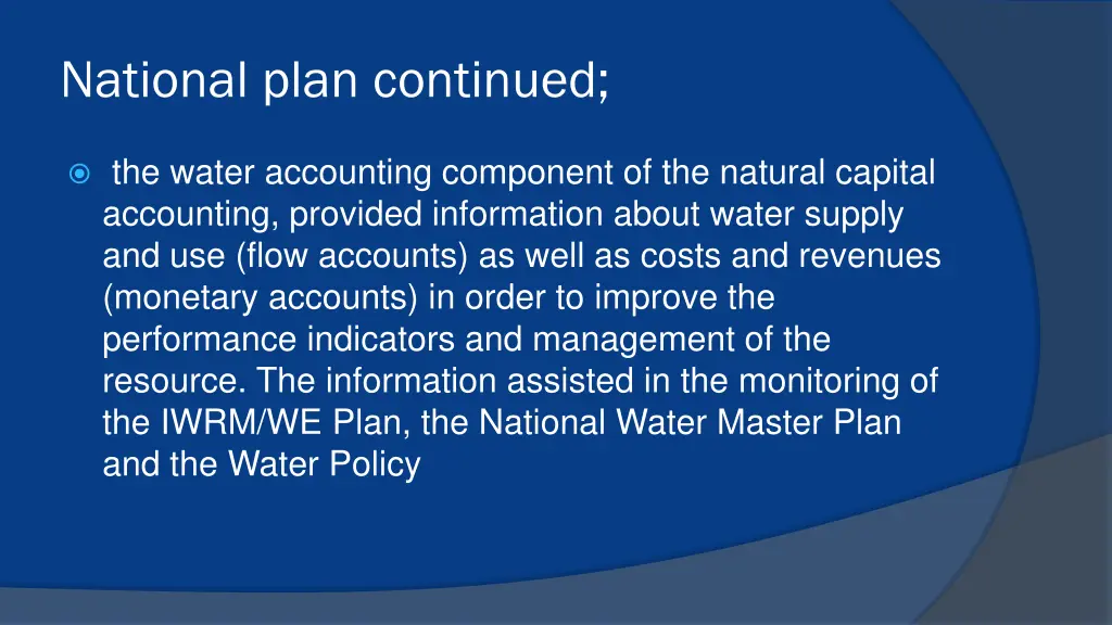 national plan continued