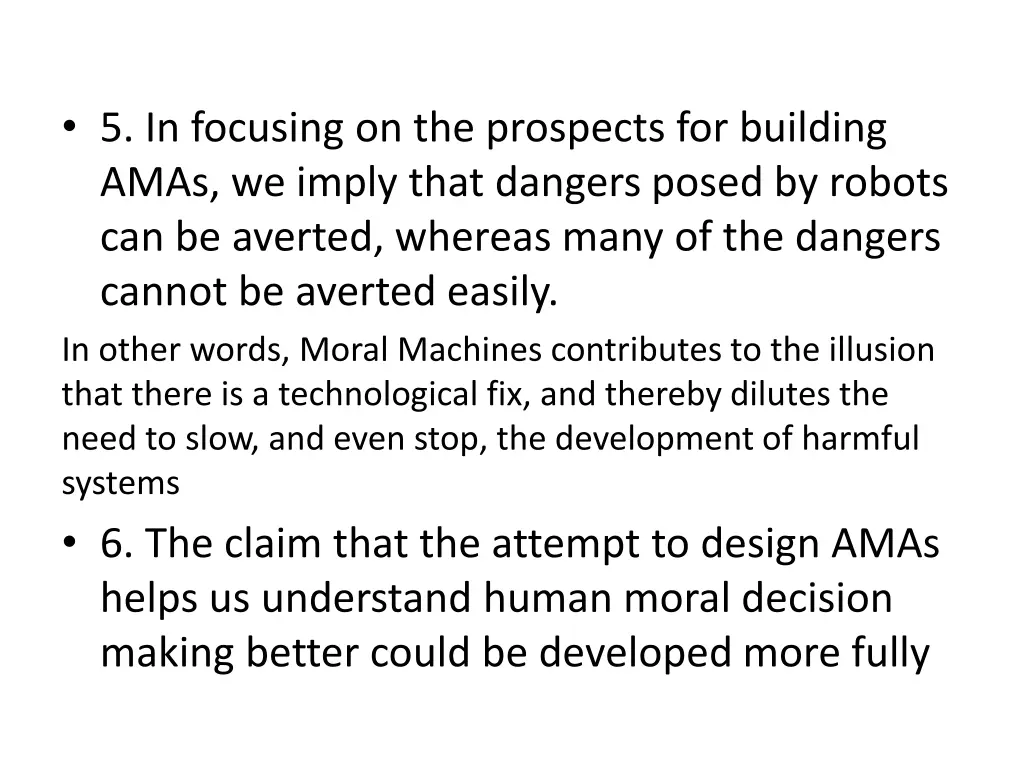 5 in focusing on the prospects for building amas