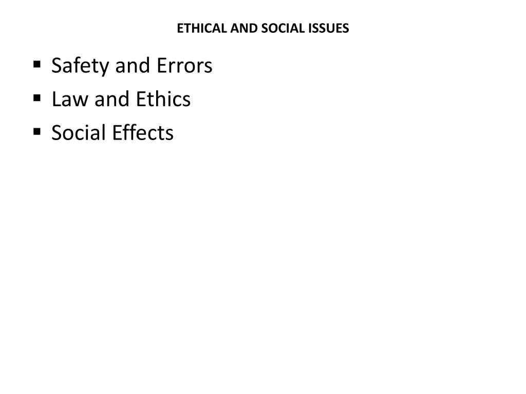 ethical and social issues
