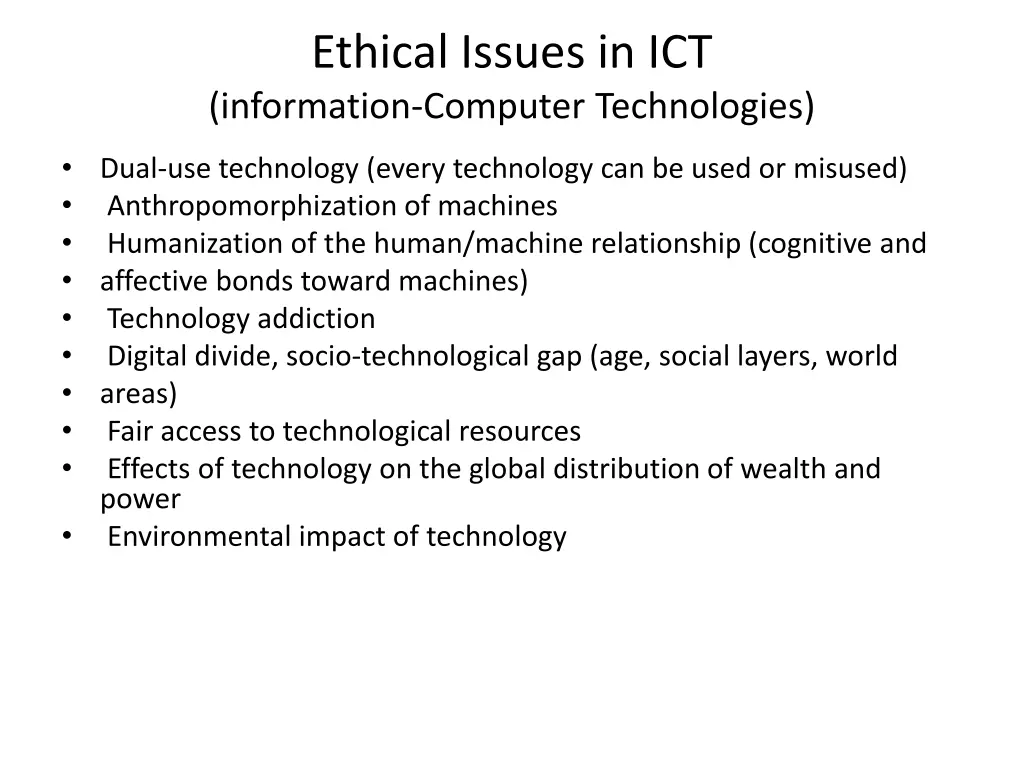 ethical issues in ict information computer