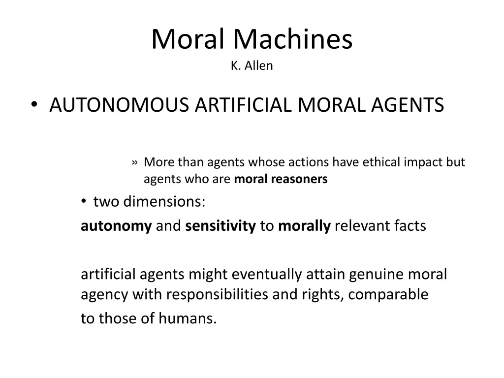 moral machines k allen