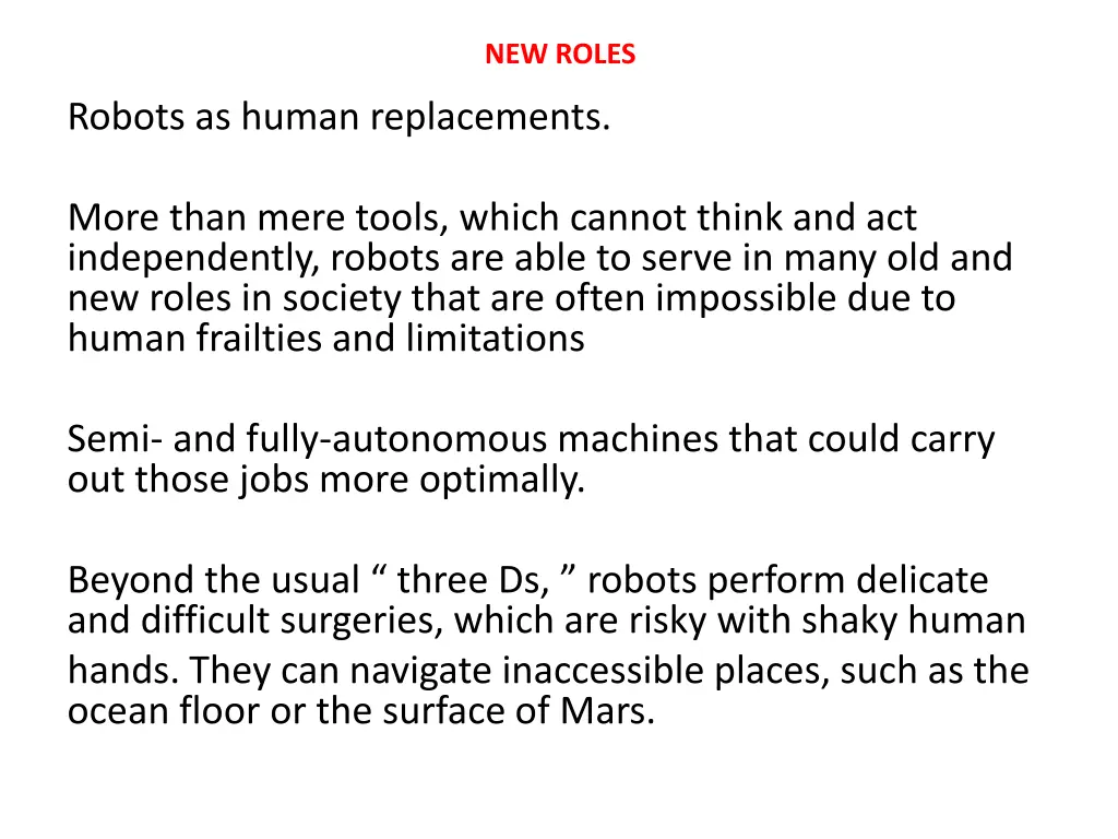new roles